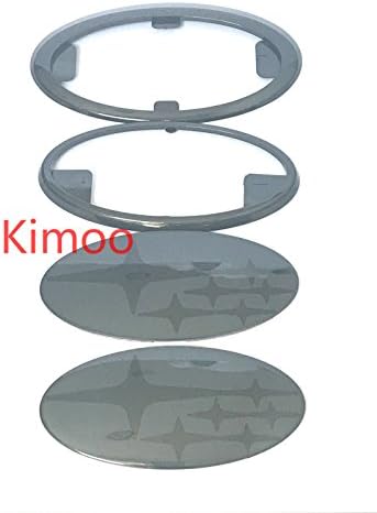Kimoo SB-LOB Pair 2014-2018 Forester Front Grille & Rear Trunk Glossy Black Badge Emblem Badges For Subaru (Black)