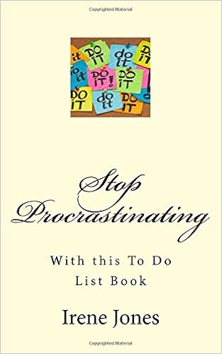 Stop Procrastinating With This To Do List Book Irene Jones - 
