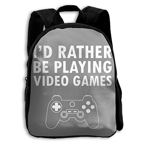 Create Magic I'd Rather Be Playing Video Games Kid's Backpack Shoulder Bags - 13.4 Inches