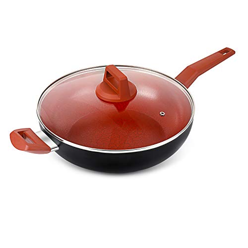 MICHELANGELO 12 Inch Nonstick Wok with Lid, Ultra Nonstick Woks and