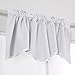 Deconovo Blackout Window Valance - Scalloped Room Darkening Curtain for Kitchen, Bedroom, and Bathroom - Elegant Window Treatment for a Cozy Home (Light Greyish White, 42x18 Inch, 1 Panel)