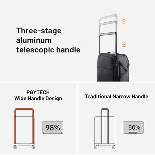 PGYTECH 2 in 1 Wheeled Photography Backpack, Trolley for Camera/Tripod Camera, Professional/Reflex/Mirrorless/Travel, Suitcase and Rainproof Compatible with 17 Inch Laptop