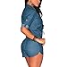 Lisli Women Long Sleeve Denim Jeans Jumpsuit Bodysuit Shorts Romper Playsuit