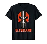 Football Helmet Ohio Cleveland Skull CLE Football Fan T-Shirt