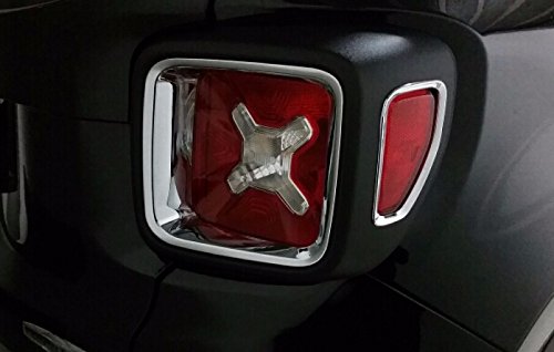 image for Nicebee Silver 4pcs Car Tail Light Guard Rear Lamp Trim Cover Ring Out