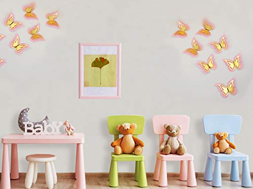 3 PinkBlume+Butterfly+Decorations+Removable+Livingroom