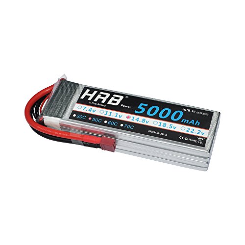 Hrb 4s 14.8v 5000mah 50c-100c lipo battery with t plug …