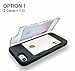 TORU CX PRO Compatible with iPhone 8 Plus/iPhone 7 Plus Wallet Case - Protective Stone Pattern Dual Layer with Hidden Card Holder, ID Slot Hard Cover & Mirror - Marble Stone