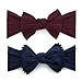Baby Bling Bows Newborn to Little Girls Hair Bow - Trimmed and Classic Knot Headbands Toddlers Hair Accessories, One Size (2 Pack - Burgundy and Navy)