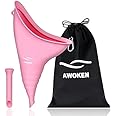AWOKEN Female Urination Device, Reusable Silicone Female Urinal Women Pee Funnel Women to Pee Standing Up, Female Urinal with Drawstring Bags for Travel and Outdoor Camping