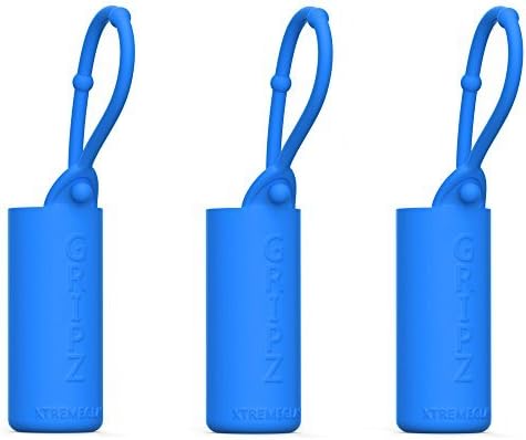 Essential Oil Roller Bottle Travel Carrying Case Sleeve Holder Gripz by Xtremeglas (3-pc 10ml Roller, Blue) by Xtremeglas