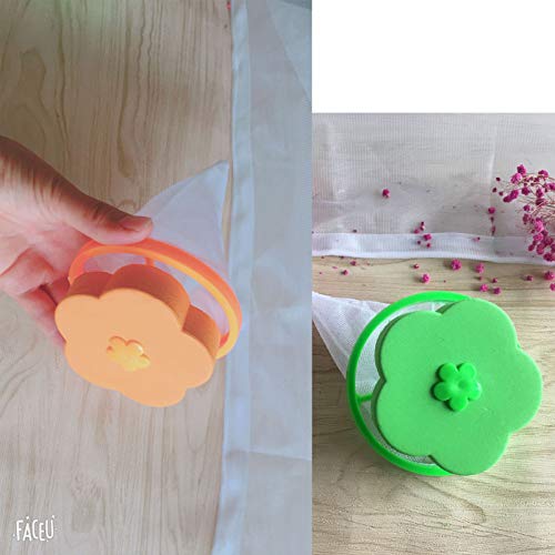 Washing Machine Filter Net Lint Trap Snare Filter Bag 15x8CM Laundry Mesh Washer Hoses Pet Fur Catcher Filtering Hair Removal Device Wool Cleaning Floating Pouch Ties Supplies (Green&Orange, 4PCS) - Thumbnail 5