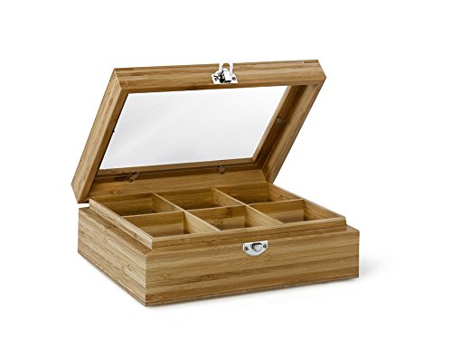 Service Ideas TB006BN  Teabox Bamboo 6 Comp W/Window