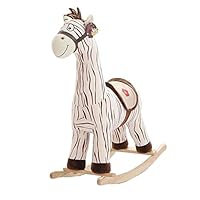 TGETBTTSR Rocking Horse Zebra Plush Rocking Horse for Little Toddlers Kids Baby Boys & Girls, Indoor Rocking Animal/Ride-On Toys Rocking Chair (Color : A)