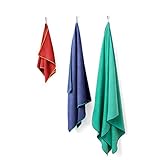 SportLite SPORT AND TRAVEL TOWELS: 100% Microfiber, ultra-light and compact, eco-friendly, hang loop. Packs tight, super absorbent, and dries fast. 3 SIZES: BEACH (32