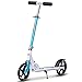 Goplus Folding Kick Scooter for Adult Teen Deluxe Aluminum Glider Adjustable Height w/Kickstand, 220lbs Capacity (Blue)