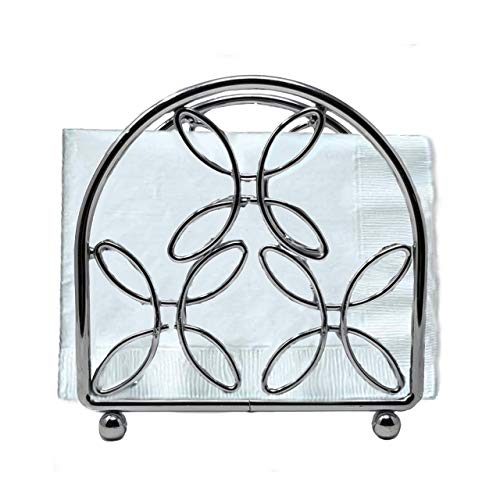 Modern Decorative Stainless Steel Paper Napkin Holder for Kitchen Countertop, Dinner Tables- Elegant Chrome Collection Dispenser (Vertical Chrome)