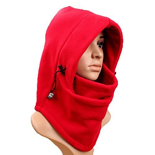 Sealike Winter 6 in 1 Warm Fleece Balaclava Hood Ski Bike Cycling Wind Stopper Mask Cover Cap Fleeces Helmet with a Stylus(Red) - Thumbnail 4