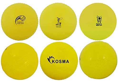Kosma Pack of 6 Windball Cricket Ball | Indoor & Outdoor Soft Training Cricket Ball for Coaching Practice (Colour: Yellow),standard,KG-26273