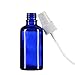2 oz Empty Spray Bottle Cobalt Blue Boston Round Glass Bottle with White Atomizer - Perfect for Essential Oil Formulas,Aromatherapy and All Natural Cleaning Products (4 Pieces)