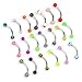 20pcs lot Tragus Balls Ball Eyebrow Rings Stainless Steel Barbell Curved Bars