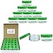 (Quantity: 50 Pieces) Beauticom 5G/5ML Round Clear Jars with GREEN Lids for Scrubs, Oils, Toner, Salves, Creams, Lotions, Makeup Samples, Lip Balms
