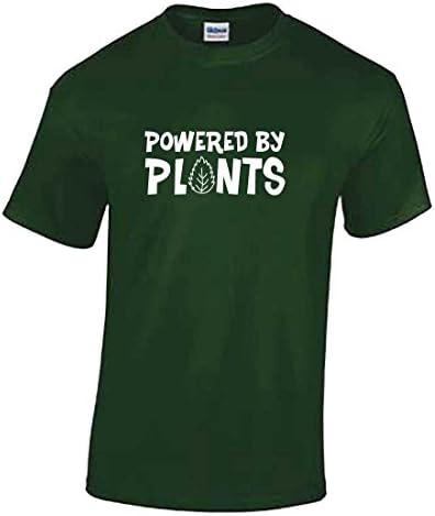 Unisex Powered by Plants T Shirt - Funny Green Vegan Vegetarian Clothing