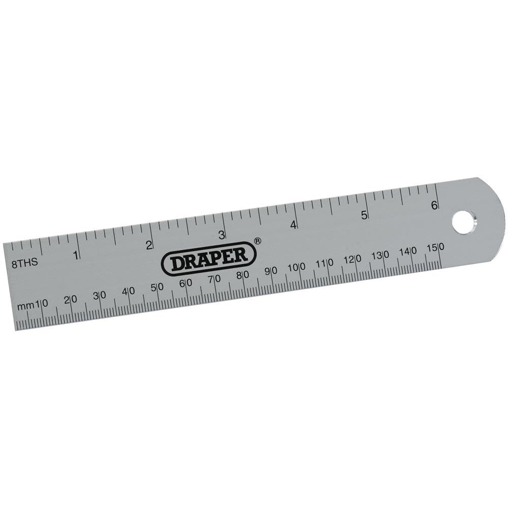 Draper 152mm Stainless Steel Rule | 6 Inch Precision Metal Ruler for Cutting | 52396 — image 1