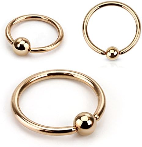 18G Basic Rose Gold Plated Captive Bead Ring. Various sizes! (Sold Individually) (L: 5/16")