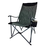 Onway Aluminum Portable Folding Premium Sling Relax Chair (Gray) - Camping Chair, Garden Chair, Tailgating, Outdoor Events, Solid Armrest with Ergonomic Angled Backrest