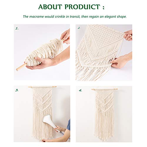 Ossier Macrame Wall Hanging Woven Boho Chic Wall Decor, Beautiful Geometric Wall Art for Apartment, Dorm Room Home Decoration, 16\