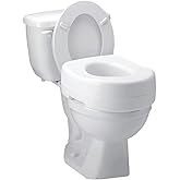 Carex Toilet Seat Riser, Adds 5 Inches of Height, Elevated and Raised Toilet Seat with 300 lbs Capacity, Standard Riser for Elderly and Handicap, Universal, Slip-Resistant, White