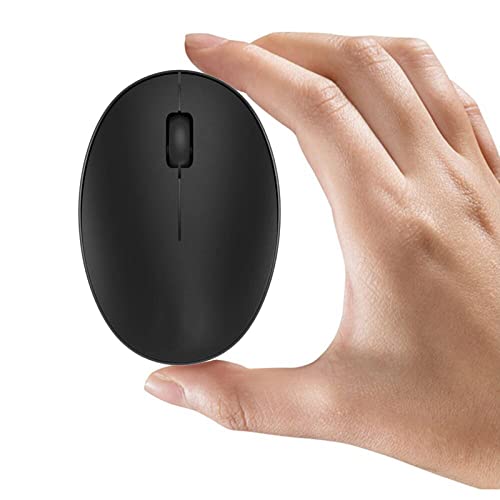 Uiosmuph Mini Rechargeable Wireless Computer Mouse, 2.4GHz, Silent Optical Mouse with USB Receiver, Auto Power Off, 3 Buttons, 1000 DPI for Laptop/PC (Black)