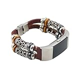 Band for Fitbit Charge 2; Mosunx Leather Quick Install Band Strap For Fitbit Charge 2 (Brown)