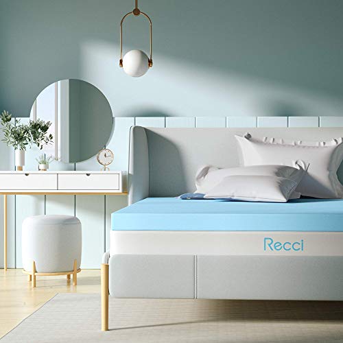 RECCI 2.5 Inch Mattress Topper King, Gel Infused Memory Foam Mattress