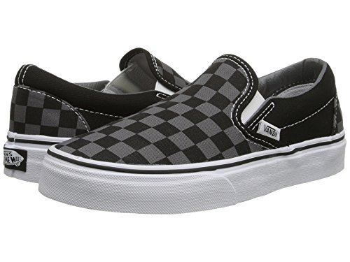 Vans Classic Slip On White Womens Trainers (14.5 B(M) US Women / 13 D(M) US Men, Black/Pewter Checkerboard)