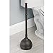 MetroDecor mdesign Bowl Brush, Plunger, Toilet Paper Holder, Round Wastebasket Trash Can, Bronze, Set of 4