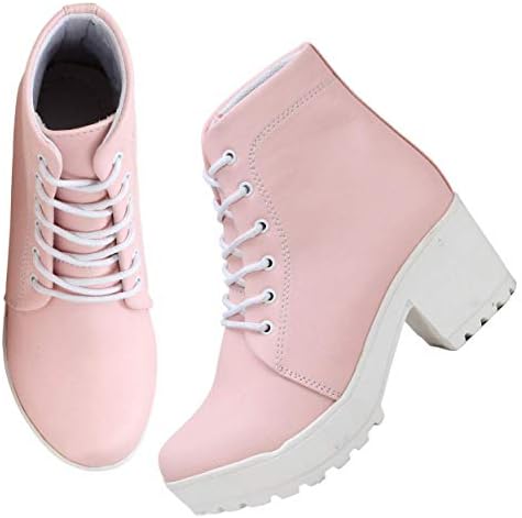 Presents Women's/Ladies/Female/Girls Lightweight Comfortable, Casualwear Black Ankle Length Lace-Up Boots, Sneakers, Shoes-(9607-Black)