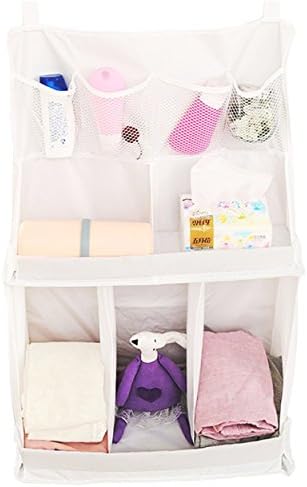 Hanging Nursery Organizer and Baby Diaper Storage Caddy to Hang on Changing Table or Crib, Baby Essentials for Organization