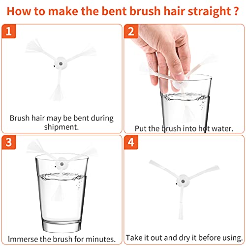 Vecukty Ricambi Kit per Roborock S50 S55 S6 S5 Max Mijia Robot, Accessori con 1 Spazzola Principale, 4 Spazzole Laterali, 4 Filtri HEPA e 2 Mop