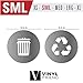 Recycle and Trash Sticker Logo Style Symbol to Organize Trash cans or Garbage containers and Bins - Contour Cut Decal Sticker (Silver, Small)