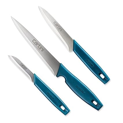 Godrej Cartini Creative Stainless Steel Kitchen Knife Set, 3-Pieces, Teal