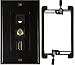 Buyer's Point HDMI 3GHz Coax Ethernet Wall Plate [UL Listed] with Single Gang Low Voltage Mounting Bracket Device (1, Black Kit)