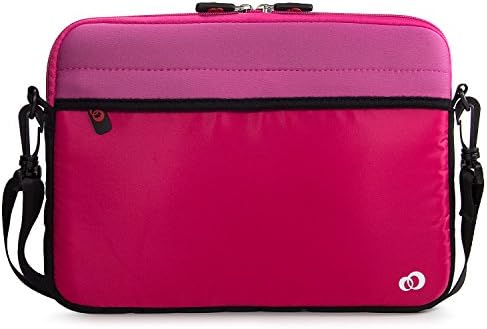 MAGENTA Tablet Sleeve Messenger Bag with Shoulder Strap Neoprene Cover Case for iPad Mini 1 2 3 4 7.9 inch Tablet, Loose Fit, Water Resistant, Shockproof