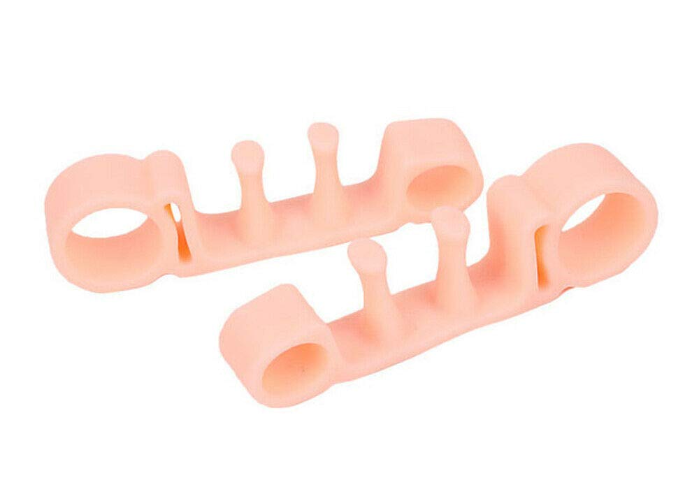 YJZ 2 Pair New Orthopedic Bunion Corrector 2.0 Toe Separators Elastic Straighteners Spacers (Beige)