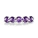 Gem Stone King Purple Amethyst 925 Sterling Silver Gemstone Birthstone Women's 5-Stone Ring (1.75 Ct Round Cut)