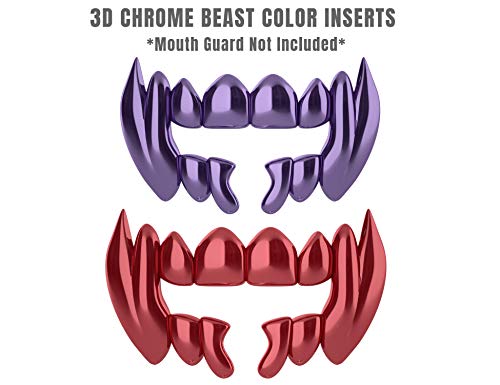 Loudmouth 3D Chrome Beast Blister Pack for Football Mouth Guard (3D Chrome Beast Blister - Red/Purple)