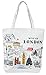 LINJUN Women's Canvas Shoulder Hand Bag Tote Bag (tower)