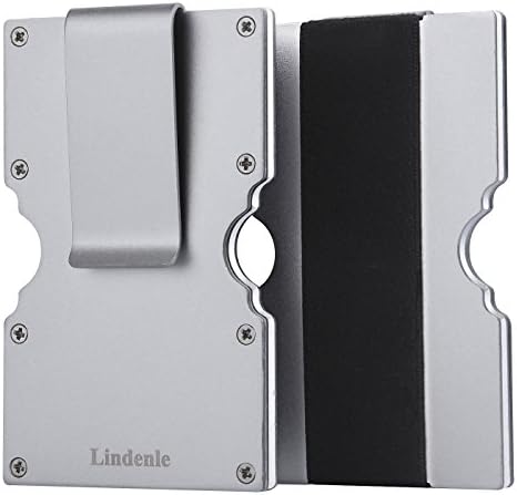Lindenle Slim Money Clip Wallet Stainless Steel Aluminum Credit Card Case Holder