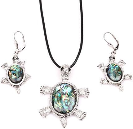Turtle Pendant Necklace Abalone Shell with Matching Earrings Set …